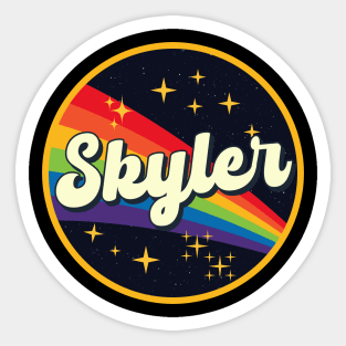 Skyler // Rainbow In Space Vintage Style Sticker